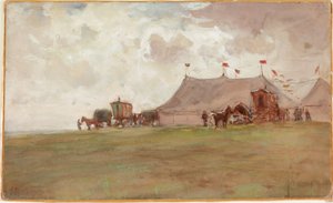 Paysage avec tentes